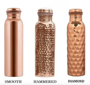 ขวดน้ำทองแดงบริสุทธิ์1000มล. สำหรับยิมฟิตเนสโยคะสำนักงานขวดน้ำดื่มทองแดงจากอินเดีย - Product Image 4