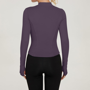 Women <b>Yoga</b> <b>Jacket</b> Slim Fit Stretch Activewear Zip Up Sports Top for Gym Workout Running Fitness Training Wear - Product Image 3