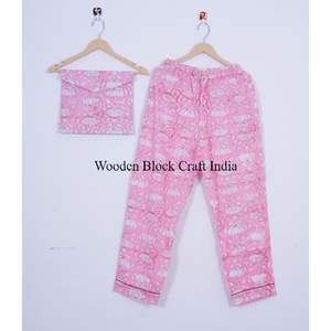 ชุดนอนผ้าฝ้ายแท้ 100% จากอินเดีย ชุดนอนผ้าฝ้าย ชุดนอนพิมพ์ลาย - Product Image 2