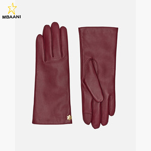 leather fashion <b>gloves</b> breathable safety <b>gloves</b> <b>wool</b> lining for women winter use - Product Image 1