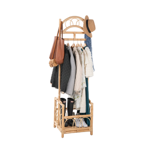 Perchero de mimbre natural y organizador de ropa para recibidor, sala de estar, dormitorio, de Vietnam - Product Image 4