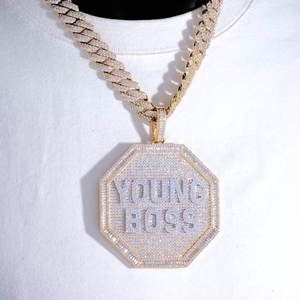 Pendentif Cœur de Luxe en Moissanite, Bijou Hip-Hop Glacé pour Fête, en Argent Sterling 925, Couleur et Taille Personnalisables, Unisexe - Product Image 5