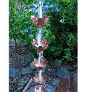 High Quality <b>Japanese</b> Style Hammered Cup Copper Rain Chain Outdoor <b>Garden</b> Decor Luxury Customized Rain Chain Copper - Product Image 5