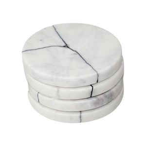 Ensemble de 4 sous-verres carrés en marbre blanc, élégants, pour table à manger et décoration de mariage, pour la maison ou les événements - Product Image 5
