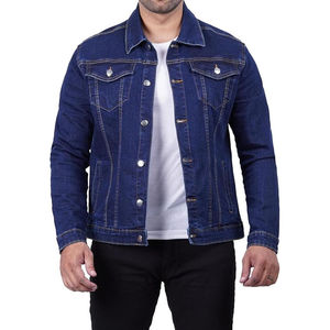 Chaqueta Vaquera Clásica para Hombre, Corte Ajustado, Color Azul Oscuro, Ropa Exterior Informal, Estilo Urbano, Chaqueta Trucker para Hombre, Alta Calidad 2024 - Product Image 1