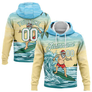 Sweat-shirt à capuche en polaire personnalisé, dégradé jaune et bleu, avec poche, unisexe, nom et numéro d'équipe imprimés, respirant, hiver - Product Image 6
