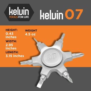 เครื่องมืออเนกประสงค์แบบพกพา Kelvin 07 พร้อมคีม มีด ไขควง ประแจ ใบมีด ที่เปิดขวด ไม้บรรทัด โครงสร้างเหล็ก - Product Image 6