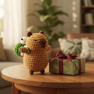 Coffret Cadeau Capybara Tressé Fait Main pour Décoration de Bureau et Breloque de Sac à Dos – Cadeau Idéal pour Personnes Âgées - Product Image 1