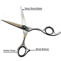 Ciseaux de coiffure professionnels de haute qualité à prix d'usine OEM, poignée intelligente, pour droitiers, manche long, en acier inoxydable 4Cr13