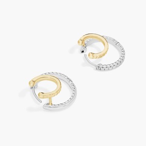 Premium 925 <b>Silver</b> Moissanite Diamond Hoop <b>Earrings</b> Designed With Radiant Round Cut Shine Timeless Luxury Style For Women - Product Image 2