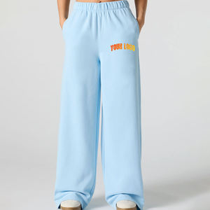 Pantalon de survêtement streetwear personnalisé OEM avec broderie, en molleton de coton, coupe ample, avec empiècements latéraux en nylon, imprimé streetwear basique - Product Image 1