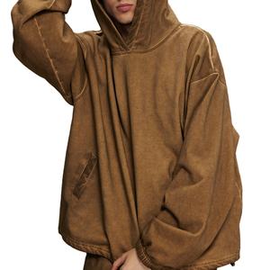 Sudadera con Capucha Personalizada para Hombre, 350g, Algodón Lavado al Ácido, Lisa, Talla Grande, Felpa, Manga Larga, 2026 - Product Image 4