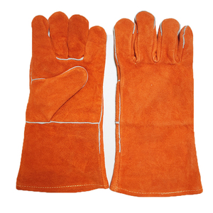 Gants de soudage en cuir de vachette pleine fleur, ignifuges, résistants à la chaleur, personnalisés pour hommes et femmes, gants de sécurité robustes - Product Image 1