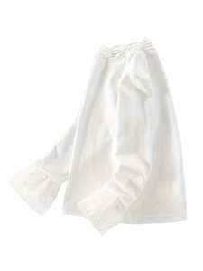 Hot Collection of Girls' White Lace Sleeve Casual 100% Cotton Short Sleeve Crop Top Custom Coller Stripe Tshirt from Bangladesh - Product Image 4