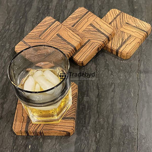 Posavasos Cuadrados de Madera de Nogal Hechos a Mano, Personalizados, de Lujo, de Primera Calidad, en Colores Personalizados para Uso en el Hogar y Restaurantes, Venta al Por Mayor - Product Image 1
