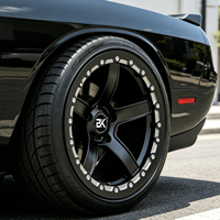 جنوط بي كي يو فورجد 5x115 بيدلوك مخصصة مقاس 17 و18 و19 بوصة مقعرة بخمسة أذرع لسيارات دودج تشارجر وتشالنجر إس آر تي هيلكات