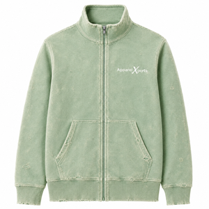 Sweat-shirt à capuche zippé pour homme, personnalisé, vintage, délavé, effet usé, en molleton épais, effet décoloré par le soleil - Product Image 1
