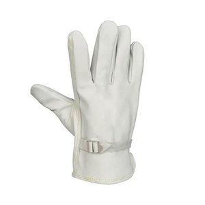 Premium Quality Cowhide Grain Leather <b>Driver</b> <b>Gloves</b> Heavy Duty Work Protection Abrasion Resistant Household Gardening <b>Gloves</b> - Product Image 4