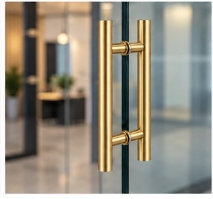 Poignées de tirage en métal durable en forme de H pour serrures de porte, design moderne personnalisable, finition de surface lisse, commande tactile ambidextre - Product Image 3