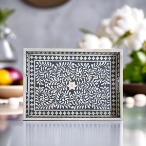 Plateau Feng Shui de Luxe Fait Main Écologique avec Incrustations en Os – Design Décoratif Élégant, Qualité Supérieure pour la Maison et la Cuisine (Idéal pour Servir) - Product Image 4