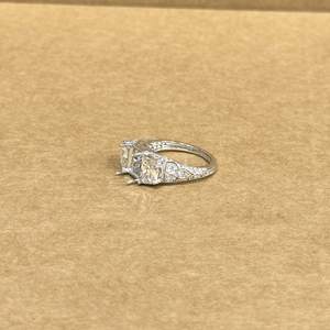 Classic 14KT White Gold Lab Grown Diamond Half <b>Moon</b> <b>Ring</b> 1.96CT Center LGD Stone Elegant Premium Party Wear Jewelry - Product Image 1