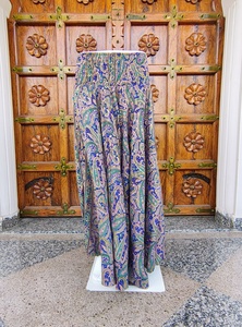 Pantalon évasé pour femme en soie 100% à imprimé cachemire, taille haute élastique, jambes larges, poches écologiques, style bohème d'été, ODM - Product Image 3