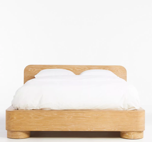 Base de Cama Moderna de Madera de Teca Sólida con Esquinas Redondeadas, Muebles Minimalistas para Dormitorio, Diseño Contemporáneo de Perfil Bajo Tapizado - Product Image 3