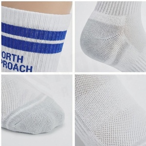 Crew <b>Socks</b> Geometric Pattern Blue Breathable <b>Running</b> <b>Socks</b> for Adults Spring Season - Product Image 4