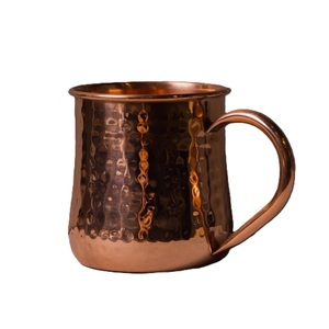 Mug en cuivre avec poignée, finition martelée, style vintage, résistant à la chaleur, pour usage domestique, barware, service de boissons - Product Image 1