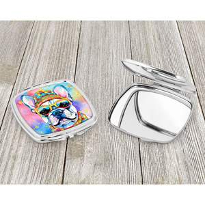 <b>French</b> <b>Bulldog</b> Hippie Dawg Compact Folding Handheld Makeup Mirror Decorative Travel Mirror for Women Girls Pocket-sized <b>Gifts</b> - Product Image 3