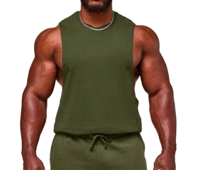 Nouveau design – Débardeurs formels d'été pour hommes, tricotés, respirants, 100 % coton, sans capuche, avec logo frontal - Product Image 1