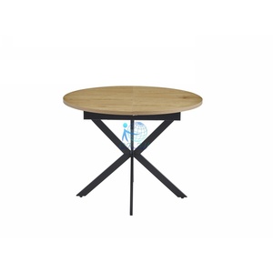 Mesa de Comedor Redonda Extensible de Diseño Moderno, Fabricada en MDF con Patas de Metal, para 4 Personas, Ideal para Hogar, Oficina, Apartamento, Sala de Estar y Hotel - Product Image 2