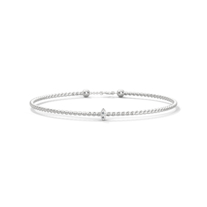 Lab Grown Diamond Chain <b>Bracelet</b> Silver Tone Twisted Link <b>Bangle</b> Marquise Stone Adjustable Jewelry for Women - Product Image 1
