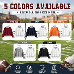 Sudadera Reversible de Cuello Alto para Mujer, Personalizada con Nombre de Equipo Universitario, Ropa Deportiva para Día de Juego, Sudadera con Capucha - Product Image 5