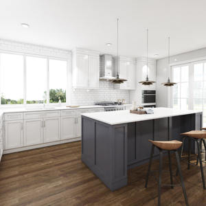 Meuble de cuisine de luxe sur mesure JY Project, style européen moderne, finition brillante, en MDF, avec tiroirs coulissants en bois artificiel - Product Image 3