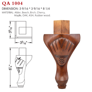 Wholesale Handcrafted Solid Wood <b>Sofa</b> <b>Legs</b> Carved Vintage Furniture <b>Replacement</b> Feet Hardware Kit Heavy Duty Easy Installation - Product Image 1