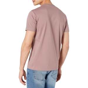 Camiseta casual de cuello redondo con logo personalizado, de color sólido, para hombre, manga corta, de verano, 100% algodón, diseño personalizado. - Product Image 3