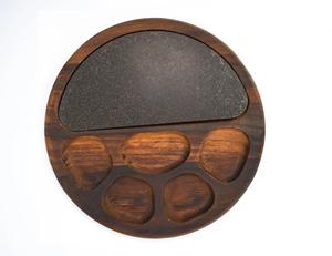 Plato Rectangular de Madera de Acacia con Diseño Floral, Hecho a Mano, Esmaltado y Pulido, Ecológico, Moderno - Product Image 5