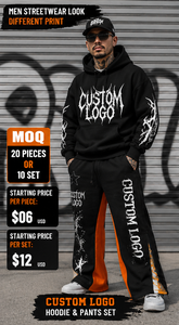 Ensemble survêtement homme grande taille personnalisé imprimé, sweat à capuche épais en molleton de coton et pantalon de survêtement ample, style streetwear hiver - Product Image 4