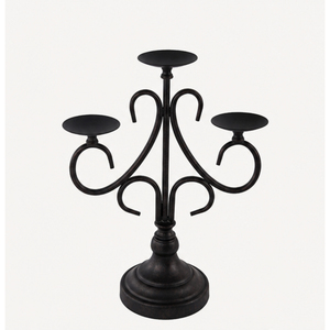 Wholesale 3 Arm Iron <b>Candelabra</b> Matte <b>Black</b> Candle Holder Table Centerpiece Metal Candlestick for Wedding Event Decor Supplies - Product Image 1