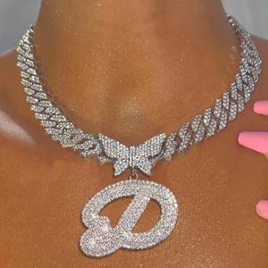 Wholesale Hip Hop Custom <b>Name</b> Cuban Link <b>Chain</b> Lab Moissanite 10k Gold Plated Iced Necklace Unisex Gift - Product Image 1