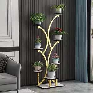 Modern Gold Plated <b>Metal</b> <b>Flower</b> <b>Stand</b> Indoor Plant Display Rack with Irregular Design for Home Decor - Product Image 1