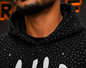Sweat-shirt en molleton noir pour homme de qualité supérieure avec impression en relief « Winners Only », coupe oversize, style streetwear, vêtement d'hiver - Product Image 5