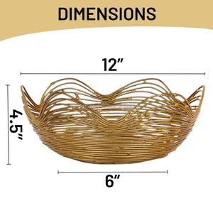 Tazón de Metal de Diseño Moderno Inspirado en las Tendencias para Decoración de Interiores, Tazón de Metal de Lujo Hecho a Mano para Eventos Premium de Zahid Exports Bespoke Metal - Product Image 4