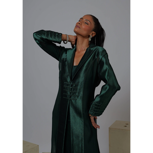 ชุดเดรสแจ็คเก็ตสไตล์อินโดเวสเทิร์นสีเขียวมรกตสำหรับผู้หญิง เหมาะสำหรับงานปาร์ตี้ ราคาขายส่งที่ดีที่สุด - Product Image 3