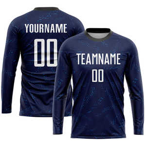 Conjunto de Uniforme de Fútbol Personalizado Azul Medianoche con Gráficos Desgastados, Uniforme de Fútbol con Sublimación Completa, Ropa de Equipo para Hombre, Traje de Entrenamiento para Partidos - Product Image 4