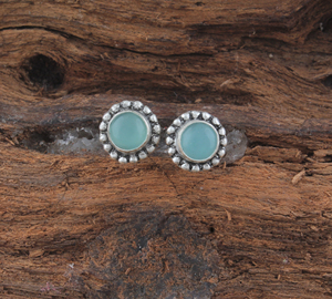 Natural Gemstone Drop <b>Earrings</b> 925 Sterling Silver Beaded <b>Halo</b> Vintage Boho Luxury Fine Jewelry Wedding Gift - Product Image 1