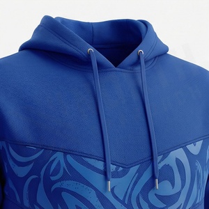 Conjunto Deportivo Informal para Hombre con Capucha Azul, Pantalón Largo, Diseño con Estampado Frontal, Cierre con Cordón y Bolsillos Laterales - Product Image 4