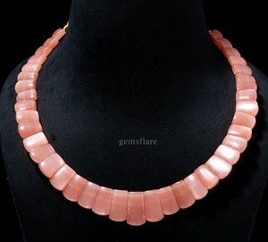 Natural Peach Moonstone Beaded <b>Necklace</b> For Women Handmade Gemstone Choker <b>Statement</b> Jewelry Natural Stone <b>Necklace</b> 14 Inch - Product Image 1
