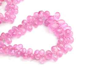 Cuentas de Zafiro Rosa Facetadas en Forma de Lágrima, 4x2mm 5x3mm, para Fabricación de Joyas, Hilo de Cuentas para DIY, Pulseras y Collares - Product Image 4